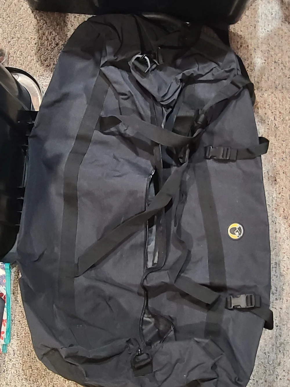 XL Black Travel Duffel Bag with Shoulder Straps